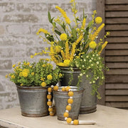 Distressed Metal Plantern Buckets (Set of 3)