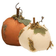 Mossy Stuffed Pumpkin - 3.25" x 3.75"  (2 Count Assortment)