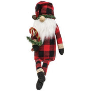 Buffalo Check Long Leg Santa Gnome with Candy Canes