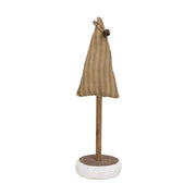 Green Ticking Stripe Christmas Tree on Base - 11"