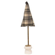 Gray Plaid Fabric Tree 20"