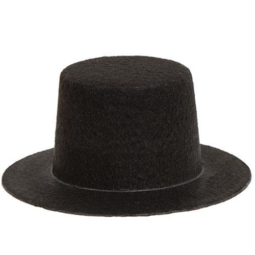 Black Felt Top Hat - 4.25" dia x 2"H