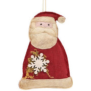 Fabric Santa with Snowflake Ornament