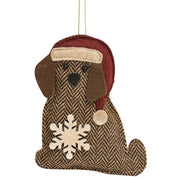 Santa Pup Ornament with Snowflake