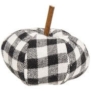 Black & White Gingham Stuffed Pumpkin 3"