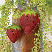 Mini Beaded Felt Strawberry Ornament