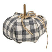 Gray Buffalo Check Stuffed Pumpkin 6.5"