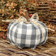 Gray Buffalo Check Stuffed Pumpkin 4.75"