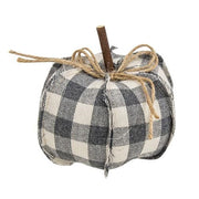 Gray Buffalo Check Stuffed Pumpkin 4.75"