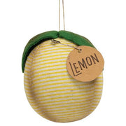 Striped Fabric Primitive Lemon Ornament