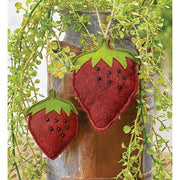 Large Beaded Felt Strawberry Ornament