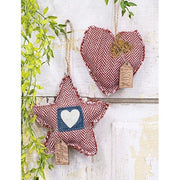 XOXO Mini Stripe Fringe Heart Ornament