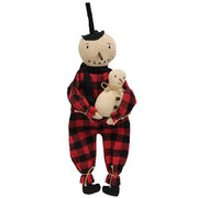 Snowman & Baby Buffalo Check Pajamas Doll