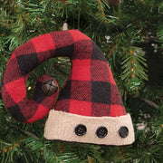 Buffalo Check Santa Hat Ornament