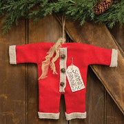 Santa's Jammies Red Small Hanger Ornament