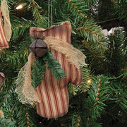 Ticking Stripe Mitten Ornament