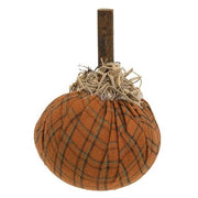 Orange Plaid Mossy Pumpkin - 3"