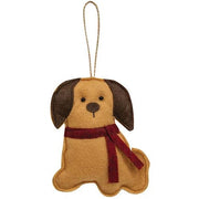 Felt Dog with Scarf Ornament