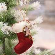 Christmas Stocking with Gingerbread Ornament