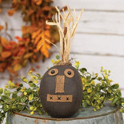 Primitive Black Pumpkin Face