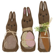 Primitive Chocolate Bunny Family (Set of 3)