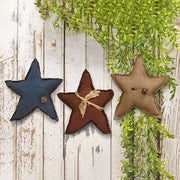 Distressed Stuffed Primitive Star Ornaments (Set of 3)