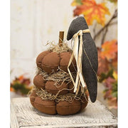 Stuffed Pumpkin Stack with Primitive Crow