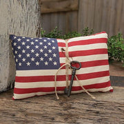 American Flag Pillow with Antiqued Key