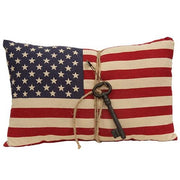 American Flag Pillow with Antiqued Key