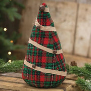 Stuffed Green & Red Plaid Christmas Tree - 9"