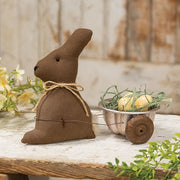 Primitive Stuffed Bunny with Egg Cart