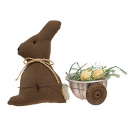 Primitive Stuffed Bunny with Egg Cart