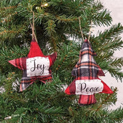 Joy Star & Peace Tree Ornament  (2 Count Assortment)