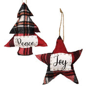 Joy Star & Peace Tree Ornament  (2 Count Assortment)