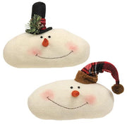 Winter Tartan Snowman Head  (2 Count Assortment)