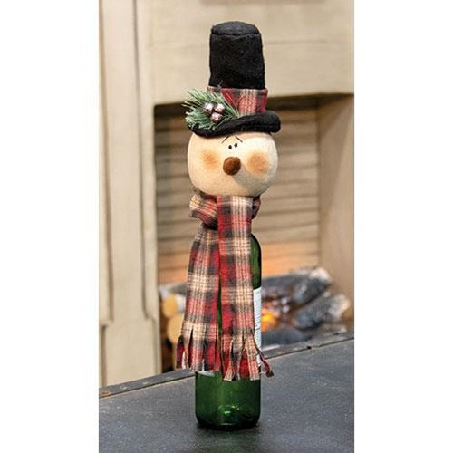 Lodge Snowman Head Bottle Topper