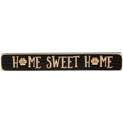 Pawprint Home Sweet Home Engraved Block - 12"