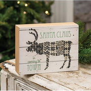 Santa Claus Nordic Reindeer Box Sign