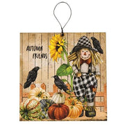 Scarecrow & Friends Square Ornament  (3 Count Assortment)