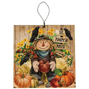 Scarecrow & Friends Square Ornament  (3 Count Assortment)