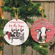 Christmas on the Farm Round Ornament  (2 Count Assortment)