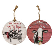 Christmas on the Farm Round Ornament  (2 Count Assortment)