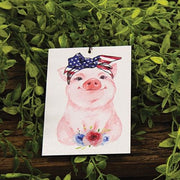 Americana Bandana Piggy Ornament