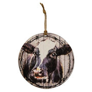 Beadboard Cow Portrait Ornament