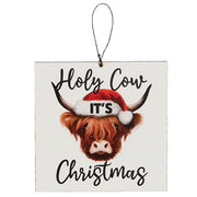 Holy Cow It's Christmas Square Ornament