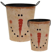 Snowman Face Buckets (Set of 2)