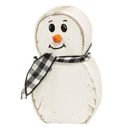 Distressed Wooden Mini Thick Snowman  (2 Count Assortment)