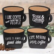 Coffee Mug Freestanding Mug Sign  (4 Count Assortment)