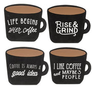 Coffee Mug Freestanding Mug Sign  (4 Count Assortment)