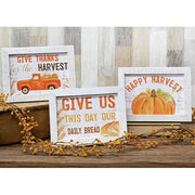 Give Thanks for the Harvest Easel Sign  (3 Count Assortment)